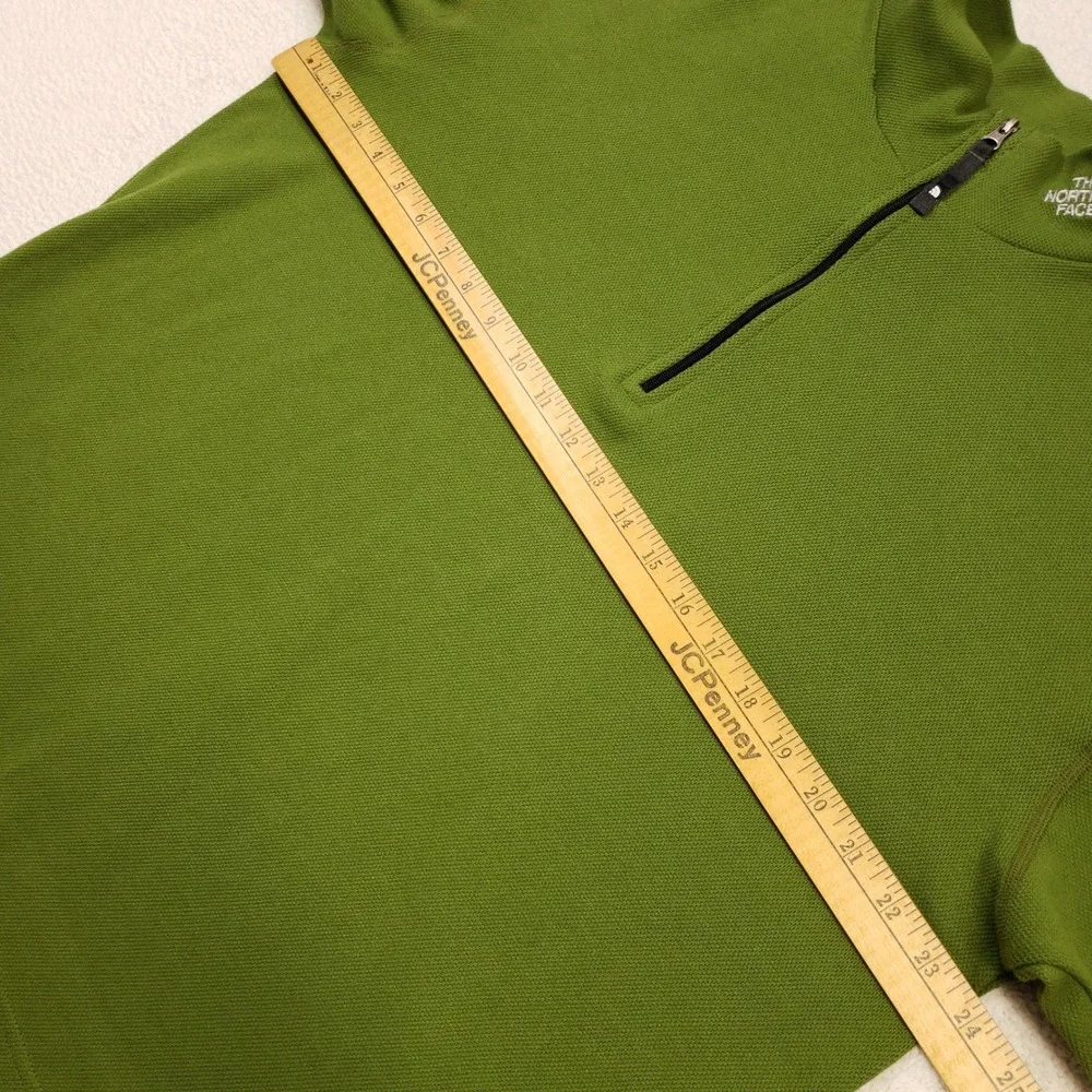 The North Face Pullover Men Large Green Flight Series Quarter Zip Active Sweater